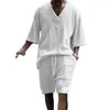 Traccetti da uomo 2 pezzi/set uomini set sportivo set a v-tore t-shirt t-shirt elastico pantaloncine