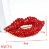 Broches 2024 Red Color Lèvres pour femmes Fashion Fashion Sexy Mouth Broche Broche Bijoux Bijoux Cadeau