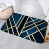 Mattor Simple Nordic Geometry Bedroom Anti-Slip Soft Coral Velvet Carpet Rug Gradient Kök Bad Entré Dörr Mat Heminredning Dörrat