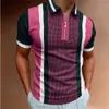 Verão 2024 Camisa masculina com colarinho de colarinho de colar