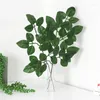 Decorative Flowers 10pcs Artificial Green Leaves With Stem Bulk Rose Silk Greenery Fake Flower For DIY Wedding