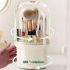 Storage Boxes Makeup Brush Organizer Rotating Holder With Lid Space-saving For Vanity Home Waterproof Brushes