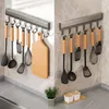 Hooks Wall Monted Rack Punch gratis keukengerei opslag rij haakhouder badkamer gewaad handdoek jas hangers multifunctioneel