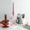 Candle Holders 1pc Clear Glass Room Home Decor Living Romantic Candlestick Holder Wedding Birthday Dinner Decoration Vintage