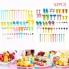 Vork 52pcs Mini Cartoon Dierfruit Vork Kinderkinderen Cake Dessert Party Decoratie