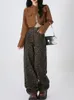 Frauen Jeans Leopard Print Women High Tailled Casual Wide Bein Denim Hosen koreanische Fashion Party Retro Baggy Y2K