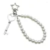 Клавки y4qe элегантные жемчужины кольца подвесной ключ для Ladies Girl