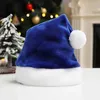 Partyversorgungen Mode Frauen Big Ball Plüsch Weihnachtsmütze Unisex Velvet Komfort Weihnachtshüte Mütze Pure Color Kinder Geschenkkappe Claus Claus