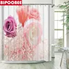 Douche gordijnen roze rozen badkamer gordijn mooie bloemen toilet deksel deksel voetstuk tapijten niet-slip tapijt bad mat woning decor