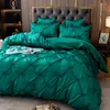 Sängkläder sätter europeiska high-end sommarsilk bomull med fyra stycken hemtextil set rena plain isark ljus lyx