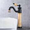 Bathroom Sink Faucets Basin Jade Cold Water Mixer Tap Deck Mount 360 Degree Rotation Faucet Single Hole Handle ORB Taps Torneiras