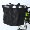 自転車フロントバスケット自転車小型ペット犬キャリーポーチ2IN1分離可能なMTBサイクリングハンドルチューブハンギングフォールド荷物袋5kg荷重Y240329