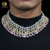 Passa Diamond Tester GRA Certificado Hip Hop 15mm Iceiro Moissanite 925 Sterling Silver Cuban Link ChainLocket Colares