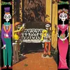 Party Decoration Mexican Day Of The Dead Porch Sign Halloween Hanging Door Curtain Banner Picado Papel Fiesta Decor
