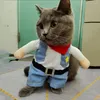 Katkostuums Kostuum puppy kleding grappige cosplay cowboy -outfits voor kleine middelgrote honden katten Creatieve nieuwigheid Kitten kleding huisdierbenodigdheden