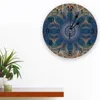 Duvar Saatleri Renkli Mandala 3D Saat Modern Tasarım Çiftlik Evi Dekor Mutfak Vintage PVC Yuvarlak Oturma Odası Dekorasyon
