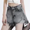 Women's Shorts 2024 Women 2XL Smoke Grey Denim For Thin And With Wide Leg Pants Short Woman Clothes