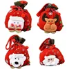 Gift Wrap 1/2/4pcs Christmas Doll Bag With Drawstring Portable Candy Apple Snowman Elf Santa Claus Fabric