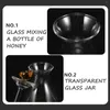 Dinnerware Sets Transparent Honey Pot Glass Syrup Dispenser Jar Household Bottle With Dipper Jars