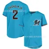 Baseball Jerseys Jerseys Marlins 2#chisholmjr Embroidered Large Blank Wordless