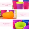 Disposable Cups Straws Lightweight Plastic Beer Coffee Mugs Bright Colored Water Drinking