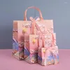 Present Wrap 3D Packaging Bag Flower Cloud Oil Målning Papper Valentins dag Födelsedag bröllopsfest Favor Klädbutik Handväska