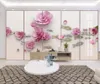 Papéis de parede Murais de parede nórdicos Murais Flores Padrão geométrico 3D Mural Bedroom PO PAPERS Decoração Art