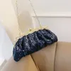 Bags Blue Wedding Banquet Bridesmaid Crossbody Shoulder Light Luxury Womens Small Group Underarm Winter Bag luxury purses designer handbags