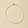 Catene White Pearl Collana Gioielli girocollo Decorazione di maglione regolabile