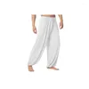 Pantaloni attivi joggers maschi casualpants casual pantaloni di colore solido pancia danza da danza yoga harem pantal