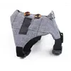 Appareils pour chiens lapins VIET VILLAGE GRY PLAID HARNESS ET COLLES DE COTTON LESSE CORDE DE PET CORDE DE TRACTION PET POUR S / M / L