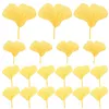 Decorative Flowers 100 Pcs Gold Decor Yellow Artificial Vine Morning Glory Ginkgo Leaves For Party Wedding Faux Leaf Favor