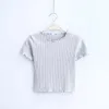 2024 Springsummer 스타일의 패션 나무 이어 가장자리 슬림 한 핏 짧은 슬림 Tshirt Top Womens Wear 240403