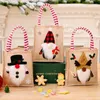 Storage Bags Burlap Christmas Tote Bag Women's Shoulder Santa Claus Customizable Handbag Kids Birthday Party Treat Goodie