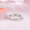 Bijoux de mode Luxury 3mm 925 Band argent sterling Bands de zircone cubique pour les femmes engagements de mariage