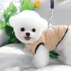 Vêtements pour chien en peluche dessin animé sac épaule à arc mignon veste de chat pour animaux