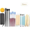 25pcs Pottery Clay Sculpting Tools Pottery Carving Tool Kit With Carrying Case Bag For Beginners Professionals Modeling DIY