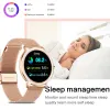 Watches Super Slim Fashion Women Smart Watch 2021 Full Touch Round Screen Smartwatch for Woman Hever Rit Monitor för Android och iOS