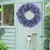 Planche de fenêtre de fleurs décorative avec couronne artificielle fleur de fleur de la lavande violette mur suspendu à la maison fil atmosphère pour les couronnes