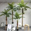 Dekorativa blommor Konstgjord grön växt Coconut Tree Needle Stora falska tropiska bonsai för hemträdgård vardagsrum El Shopping Mall Decor