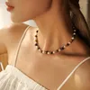 Chains Uworld Stainless Steel Accessories Natural Lapis Lazuli Pearls Chain Necklace Jewelry Wedding Engagement Collar Gif