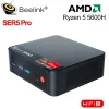 Pads Beelink Ser5 Mini PC AMD Ryzen 5 5600H vitória 11 Pro DDR4 16GB SSD 500GB 4K Dual HD 1000M WiFi6 Ser5 5800H 5500U Computador de jogador