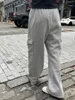 Pantalon féminin poches gris cargo longs femmes quatre saison coton coton coton haute taille y2k streetwear street street
