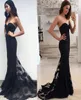 Sweetheart Black Lace Prom Dresses Mermaid Custom Made Long Party Dress Outfit Clothing Women Billiga aftonklänningar2988837