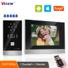 Kapı zilleri video kamera kapı zili kapı telefon intercom sistemi ile 7 inç hd monitör tuya akıllı gece görme kapı giriş sistemi rfid villa için