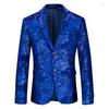 Costumes masculins grande taille 4xl 5xl vêtements de marque smoking floral imprimement slim ajustement manteau mode fashion mâle banquet veste veste