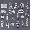 Charms 20st Mix Series Work Drum Stetoskop Silver Color Pendants For Jewelry Making Supplies Tool Handgjorda Material
