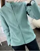 Kvinnorjackor Spring Autumn Fleece Jacket Casual Cardigan Windproof Breattable Sportrockar för Office Lady Long Sleeve Outwear