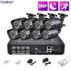 Sistem Gadinan 5MP 1080P KURU Video gözetim AHD DVR Kaydedici Su Geçirmez Kamera 24 Kızılötesi Işıklar AHD CCTV Kamera Sistem Kiti