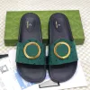 New Style Metal Logo Slippers Sandal Loafer Women Classic Pool Beach Designer Shoe Canvas Sliders Flat Indoor Travel Slide Men Mule Sandale Gift with Box